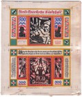 Banknoten, Deutsches Notgeld und KGL, Bielefeld, Notgeld besonderer Art
500 Mark, Bielefeld Stadtsparkasse, 21.10.1922 Strophe 3, Seide weiß. Druckpr...