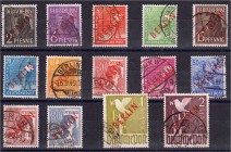 Briefmarken, Deutschland, Berlin 1948-1990
Rotaufdruck, kompletter Satz 1949. Sauber gestempelter Prachtsatz, alle Werte gepr. Schlegel. Michel 900 E...
