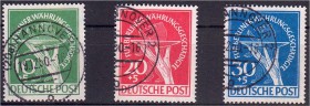 Briefmarken, Deutschland, Berlin 1948-1990
Währungsgeschädigte 1949, sauber gestempelt, geprüft Schlegel. Michel 600,- Euro.
gestempelt, Pracht