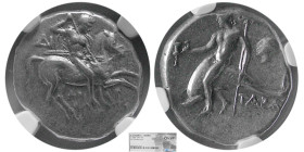 CALABRIA, Taras. Circa 280-240 BC. AR Didrachm. NGC-Choice VF.