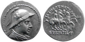 KINGS of BAKTRIA. Eukratides I. ca. 171-145 BC. AR drachm