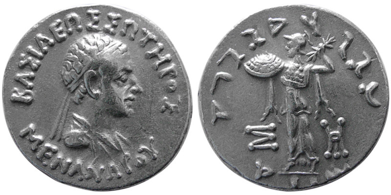 INDO-GREEK KINGS, Menander I Soter. Ca. 165/55-130 BC. AR Tetradrachm (9.51 gm; ...