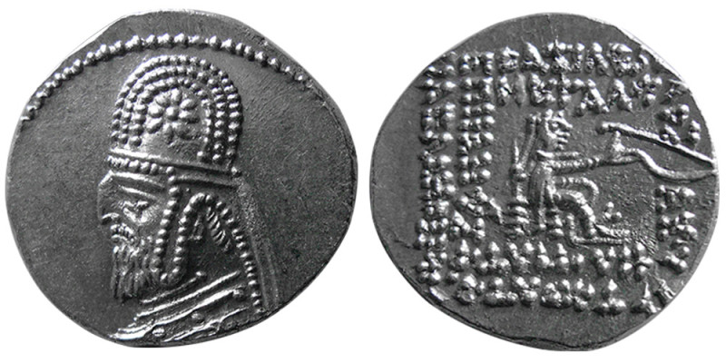 KINGS of PARTHIA. Mithradates III. 87-80 BC. AR Drachm (4.18 gm; 20 mm). Bust le...