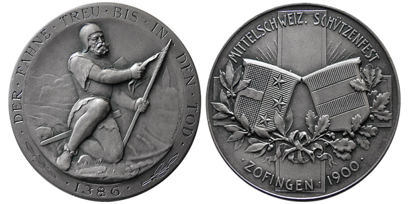 SWITZERLAND, Shooting Festival. Silver Medal (21.91 gm; 38 mm). dated 1900. R 27...