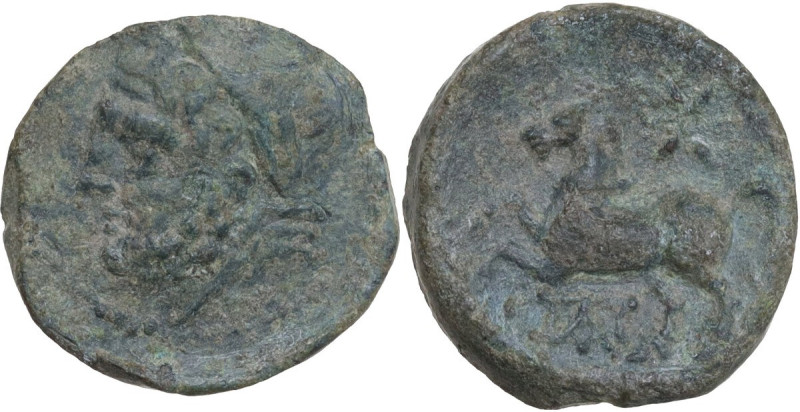 Greek Italy. Northern Apulia, Arpi. AE 17.5 mm. c. 325-275 BC. Obv. Laureate hea...