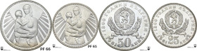 Bulgaria. People's Republic (1946-1990). AR 50 and 25 leva 1981. KM 137 and 134. AR. Encapsulated by Classical Coin Grading PF 66 and PF 65. 1300 Year...