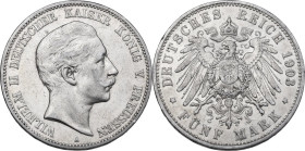 Germany. Wilhelm II (1871-1918). AR 5 mark 1903 A, Berlin mint. Jaeg. 144. AR. 27.70 g. 38.00 mm. XF.