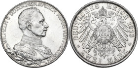 Germany. Wilhelm II (1871-1918). AR 2 mark 1913 A, Berlin mint. Jaeg. 111. AR. 11.09 g. 28.00 mm. Prooflike. MS.