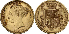 Great Britain. Victoria (1837-1901). AV Half Sovereign, 1883. SCBC 3861. AV. 3.99 g. 18.80 mm. Some brown deposits. About EF.