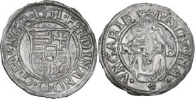 Hungary. Ferdinand I (1526-1564). AR Denar 1551 KB, Kremnitz mint, 1551. Huszár 936. AR. 0.51 g. 16.50 mm. About EF.