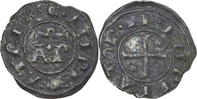 Italy. Henry VI (1194-1197). BI Denaro, Brindisi mint, 1195-6. Sp. 30; Travaini 1993 7; D'Andrea 46. BI. 0.70 g. 17.50 mm. Good VF.