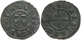 Italy. Frederick II (1218-1250). BI Mezzo Denaro, Kingdom of Sicily, Brindisi mint, c. 1248. Sp. 147; Travaini 1993 47a; D'Andrea 186. MI. 0.47 g. 15....