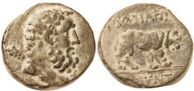GALATIA, Amyntas, 39-25 BC, Æ19+, Herakles head r, with club/Lion walking rt; Cjhoice VF+/VF, centered, good dark green patina with some earthen hilig...
