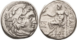 MACEDON, Alexander the Great, 336-323 BC, Drachm, Magnesia ad Maeandrum, Herakles hd r/Zeus std l, mono-grams, issue by Antigonos Monophthalmos, Pr. 1...