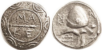 MACEDON, Autonomous, 187-168 BC, Tetrobol, MAKE around club in center of shield/...