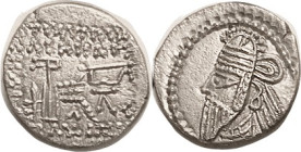 PARTHIA, Osroes II, Drachm, Sellw. 85.3, EF, only sl off-ctr, rev typically crude, bright silver with faintest coarseness. (A GVF realized $226, Noble...