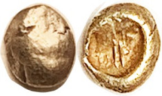 IONIA, ELECTRUM 1/24 stater, (.57 gm, 6+ mm), Plain globular surface/ uncertain design within round incuse punch; impossible to grade, I'll just call ...