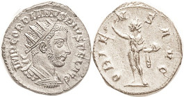 GORDIAN III, Ant., ORIENS AVG, Sol stg l; Choice EF+, virtually mint, perfectly centered & well struck, excellent metal with lt tone & underlying lust...