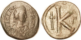 ANASTASIUS I, 1/2 Follis, S-25, Offic. Gamma, F+/AVF, centered, greenish brown patina, minor roughness, some detail on portrait. (A F+ realized $28 on...