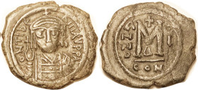 MAURICE, Follis, S-492, CON-I-Delta, VF/AVF, centered on large ragged flan, darkish greenish patina, rev sl crude, clear face. (A Near VF brought $119...