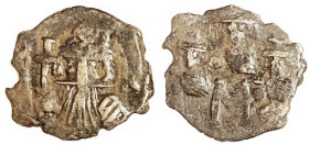CONSTANS II, Follis, S-1014, Facg bust/3 busts & M; F+, centered on ragged flan, quite crude as always for this type but actually decent & clear. Scar...