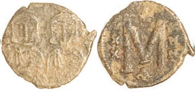 LEO III, Fol, S1516, 2 busts/M, AVF, centered, lt brown patina, somewhat rough, portraits reasonably clear. (A plugged VF brought $170, Munz Zentrum 1...