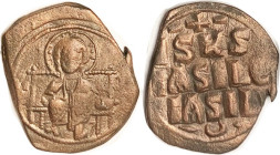ANONYMOUS Follis, S1836, Christ std facg/3-line lgd; F+, centered on unround flan, lt brown, once clnd, well struck for this with fairly bold features...