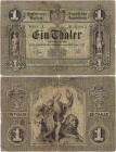 Altdeutsche Staaten und Länderbanken bis 1871 Sachsen-Weimar-Eisenach
 1 Taler 22.6.1870. Serie "A", KN 168015 WPM S720 Grab./Kr. 642 Selten. IV