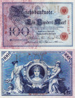 Deutsches Reich bis 1945
Reichsbanknoten und Reichskassenscheine 1874-1914 100 Mark 17.4.1903. Serie H, KN 5487320A Ro. 20 Grab. DEU-16 Leichter Flec...