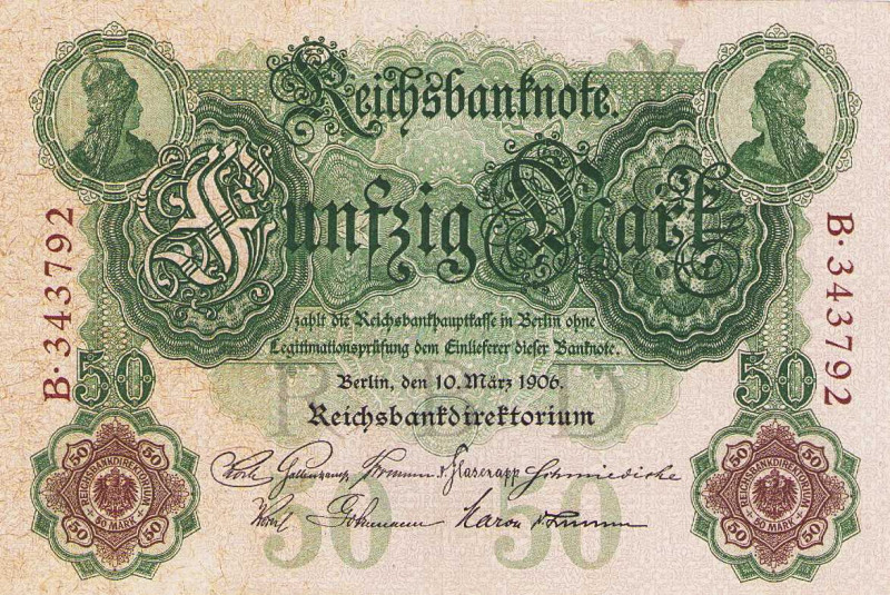 Deutsches Reich bis 1945
Reichsbanknoten und Reichskassenscheine 1874-1914 20 R...
