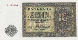 Deutsche Demokratische Republik
Alliierte Besatzung-Deutsche Notenbank 1948 10 DM 1948. UdSSR-Druck Ro. 343 a Grab. SBZ-14 a I-