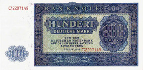 Deutsche Demokratische Republik
Alliierte Besatzung-Deutsche Notenbank 1948 20, 50 und 100 DM 1948. UdSSR-Druck Ro. 344b, 345, 346 Grab. SBZ-15b, 16,...