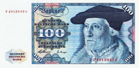 Bundesrepublik Deutschland
Deutsche Bundesbank 1960-1999 100 DM 2.01.1960. Serie P/G Ro. 266 b Grab. BRD- 10 b I