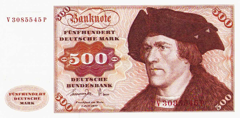 Bundesrepublik Deutschland
Deutsche Bundesbank 1960-1999 500 DM 1.06.1977. Seri...