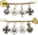 Miniaturen, Miniaturketten und Miniaturspangen Miniaturkette mit 4 Auszeichnungen
 Sachsen- Militär St.-Heinrichsorden, Ritterkreuz. Verliehen 1807-1...