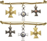Miniaturen, Miniaturketten und Miniaturspangen Miniaturkette mit 3 Auszeichnungen
 Preußen- Roter Adler Orden 4. Klasse, 4. Modell. Verliehen 1885-19...