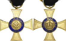 Orden deutscher Länder Preußen
Königlicher Kronen-Orden, Kreuz 4. Klasse Verliehen 1867-1918. 3. Modell, Bronze vergoldet. 43 x 43 mm, 16 g (mit Band...