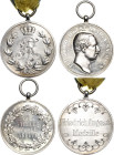 Orden deutscher Länder Sachsen
Für Treue in der Arbeit Verliehen 1905-1918. Silber, 28 mm, 12,52 g. Dazu Friedrich-August-Medaille in Silber am Krieg...