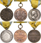 Orden deutscher Länder Sachsen
Friedrich-August-Medaille in Bronze Verliehen 1905-1918. Bronze, 28,5 mm, Dazu Silberne Medaille "FÜR TREUE IN DER ARB...