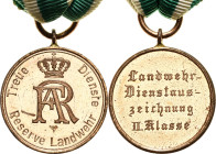 Orden deutscher Länder Sachsen
Dienstauszeichnung-Landwehr, 2. Klasse Verliehen 1874-1913 Neusilber, vergoldet, 47 x 18,5 mm, 11,84 g. Landwehr-Diens...