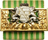 Feuerwehr
Sachsen Feuerwehr-Ehrenzeichen 1922 Bronze, vergoldet, Bronze, versilbert, 43 x 24 mm, 18,79 g Efler 202 OEK 2319/1 Nimmergut 3181 Vorzügli...
