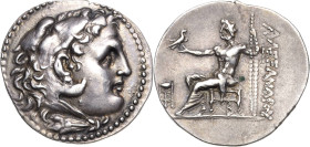 Makedonien Könige von Makedonien
Philippos V Tetradrachme um 180 v. Chr Pella Im Namen von Alexander III. Kopf des Herakles im Löwenfell nach rechts ...