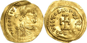 Constans II. 641-668 Tremissis 642/646, Constantinopel Brustbild mit Diadem nach rechts, DN CONSTANTINVS PP AV / Krückenkreuz, VICTORIA AVGVS, CONOB H...