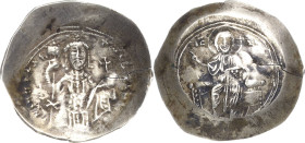 Nikephoros III. 1078-1081 Elektron Histamenon 1078/1081, Constantinopel Der thronende Christus frontal, mit Bart, Kreuznimbus, Palladium und Colobium ...