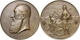 Belgien-Brügge
 Bronzemedaille 1907 (G. Devreese) Eröffnung des Hafens 'Zeebrugge'. Kopf des Königs Leopold II. nach links / Stadtgöttin mit Kindern ...