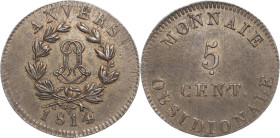 Frankreich
Ludwig XVIII. 1814, 1815-1824 5 Centimes 1814. Belagerung von Antwerpen Gadoury 130 c Selten in dieser Erhaltung. Übliche Justierspuren, V...