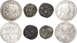 Frankreich-Dombes
Anne Marie Louise de Bourbon 1650-1693 Luigino 1665 (2x). Dazu Liard (2x) PdA 5225 Bourdeau 1094 Cammerano 45 4 Stück. Vorzüglich-S...