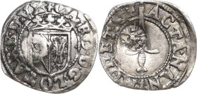 Frankreich-Lothringen
Karl III. 1564-1574 Double denier o.J. Nancy Mit Rv-Gegenstempel (Adler) Flon 158 Münze und Gegenstempel: sehr schön-vorzüglich...