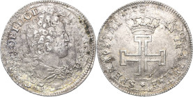 Frankreich-Lothringen
Leopold I. 1690-1729 Teston 1711, Nancy Überprägung auf breiterem Schrötling Flon 66 Sehr schön-vorzüglich