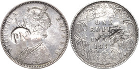 Großbritannien-Britisch Indien
Victoria 1837-1901 Rupie 1892, Bombay Mit Av-Gegenstempel aus Mosambik (PM) KM 54.2 Selten. Münze und Gegenstempel: Se...